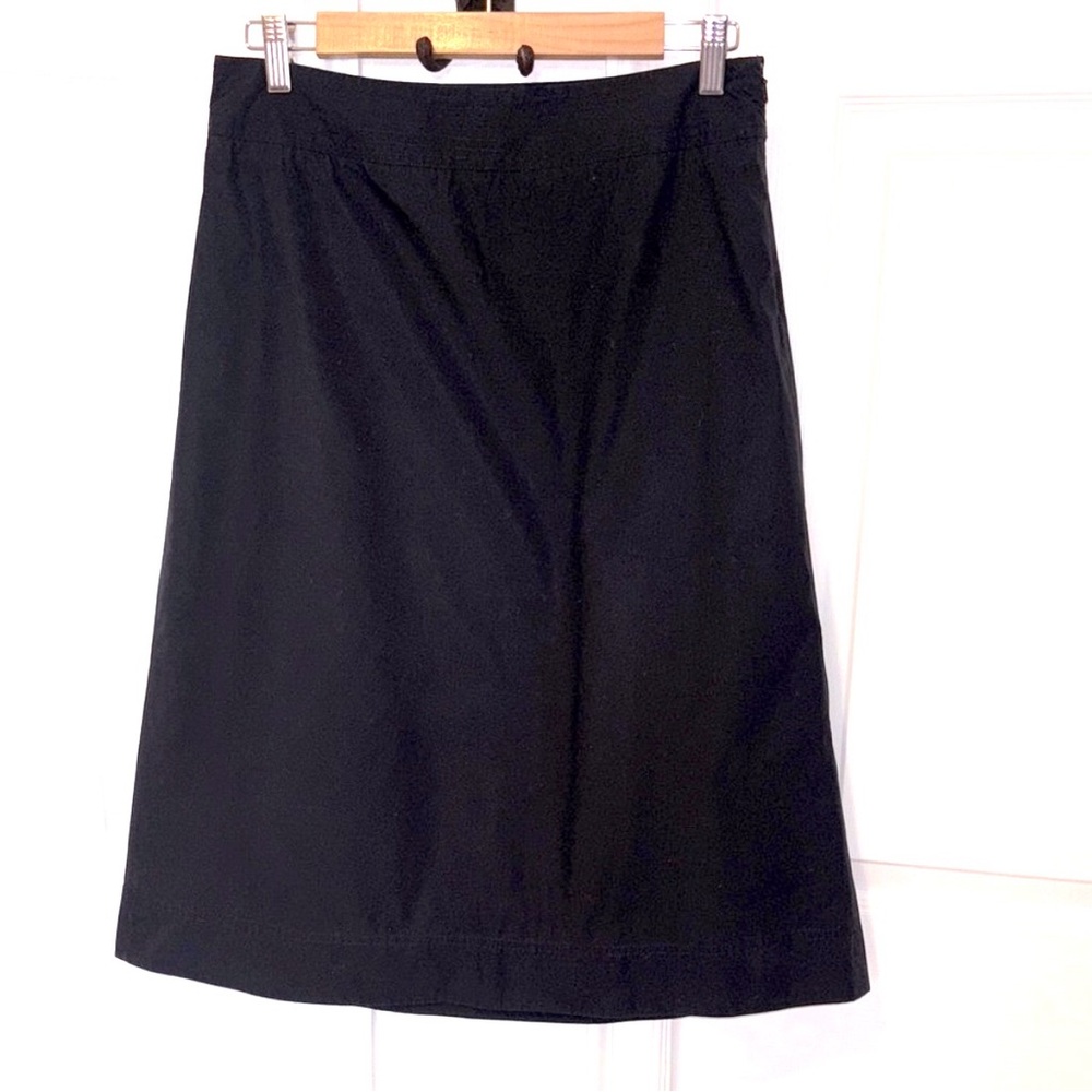 J. Crew Y2K Classic A-line Midi Black Women's Skirt 8 100% cotton summer knee